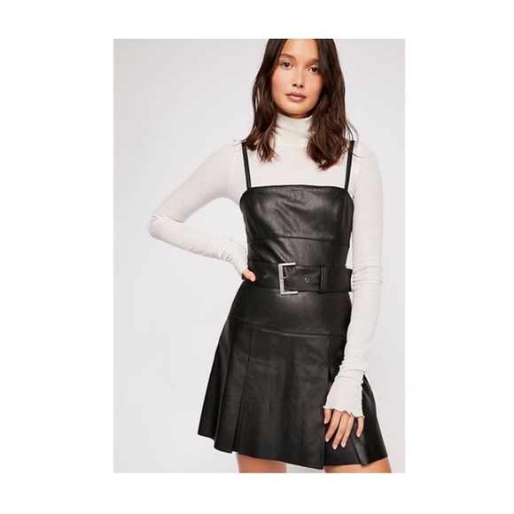 Free People Dresses & Skirts - Free People Sweet Talk Vegan Leather Mini Dress